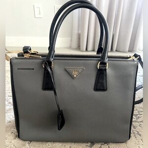 Authentic Prada Saffiano Two Tone Leather Tote